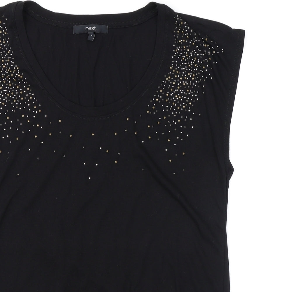 Womens UK Size 8 NEXT Black Basic T-Shirt