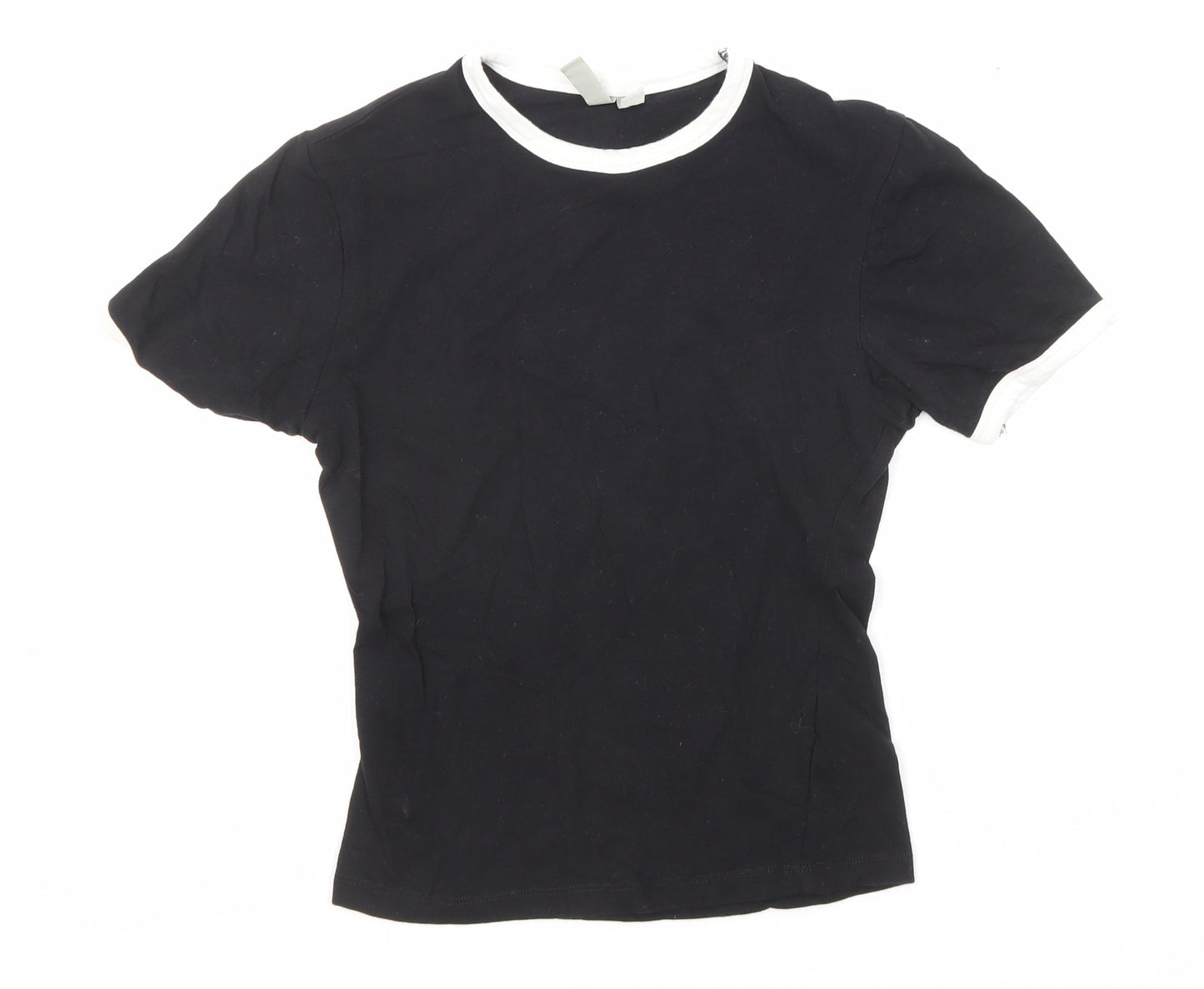 Womens UK Size 4 ASOS Black Basic T-Shirt
