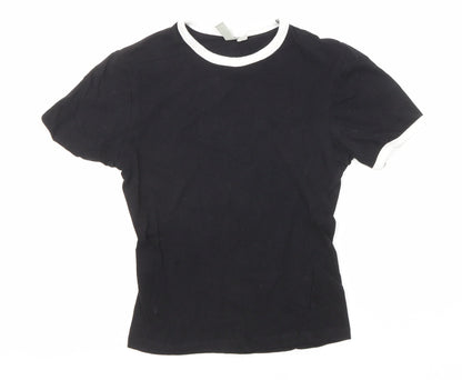 Womens UK Size 4 ASOS Black Basic T-Shirt