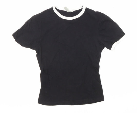 Womens UK Size 4 ASOS Black Basic T-Shirt