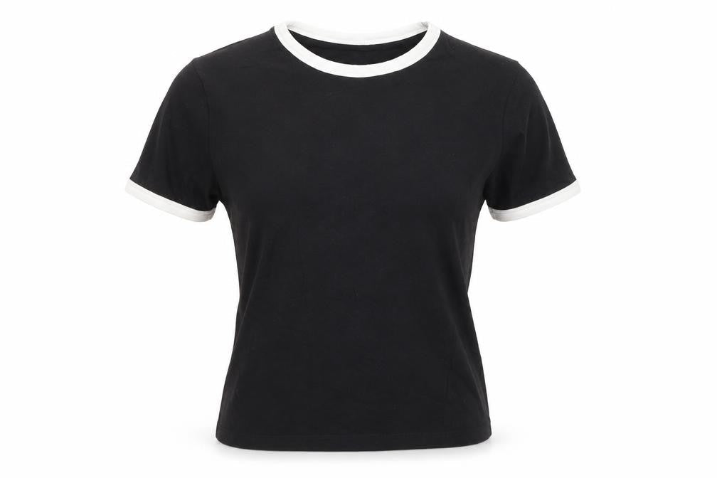 Womens UK Size 4 ASOS Black Basic T-Shirt