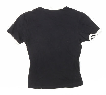 Womens UK Size 4 ASOS Black Basic T-Shirt