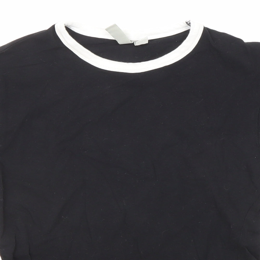 Womens UK Size 4 ASOS Black Basic T-Shirt