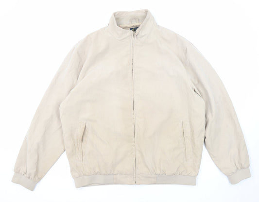 Mens UK Size XL Lincoln Beige Bomber Jacket