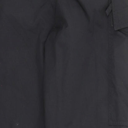 X-Cuse Mens Black Nylon Cargo Trousers Size L L30 in Regular Zip