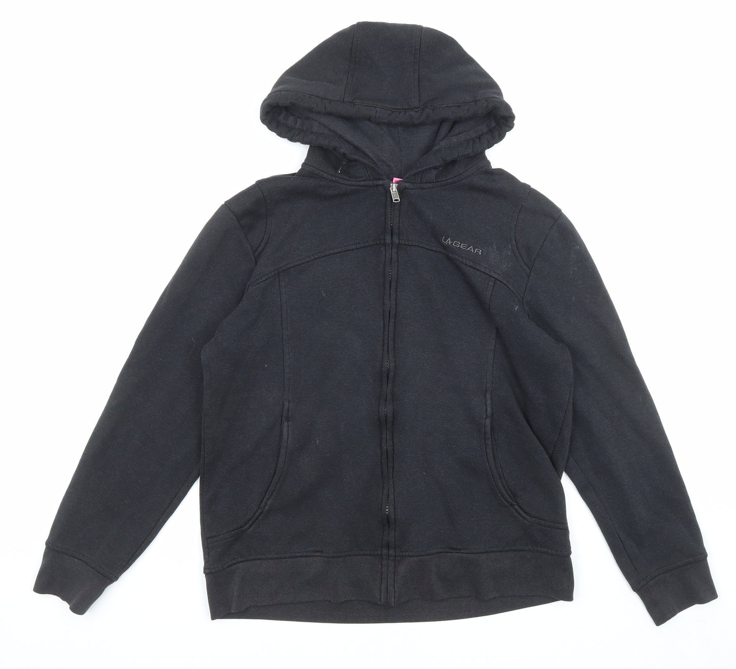 Womens UK Size 10 LA Gear Black Full Zip Hoodie