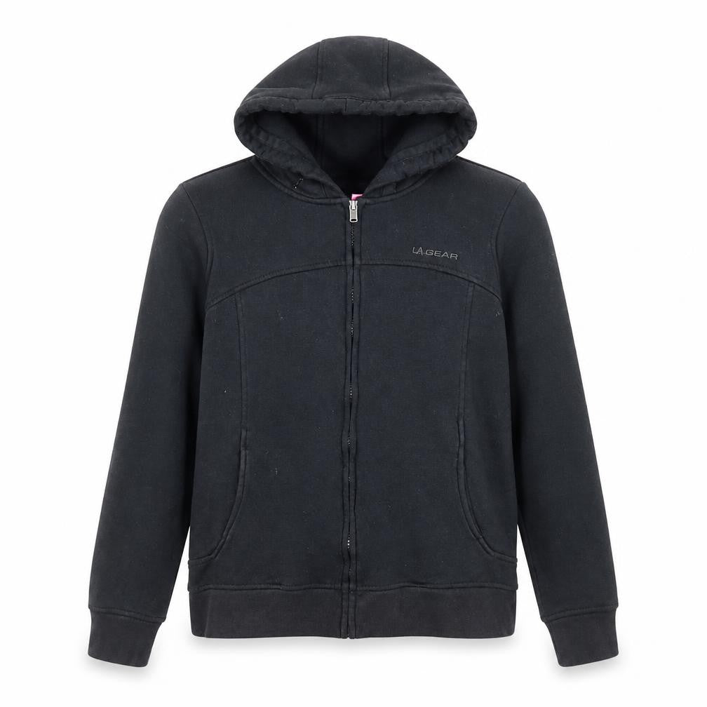 Womens UK Size 10 LA Gear Black Full Zip Hoodie