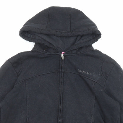 Womens UK Size 10 LA Gear Black Full Zip Hoodie