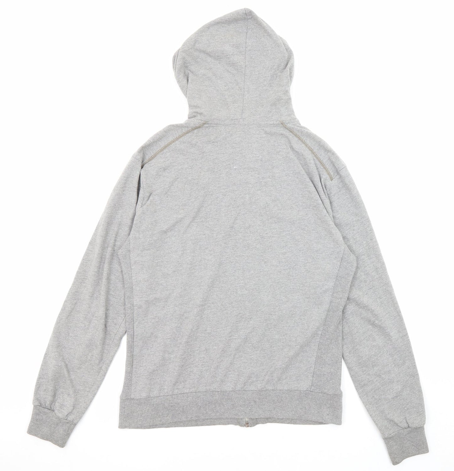 O Club Womens Grey Cotton Full Zip Hoodie Size L Zip