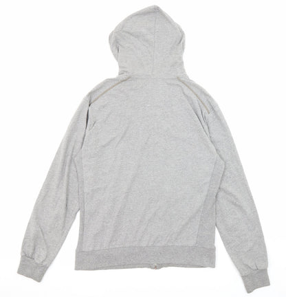 O Club Womens Grey Cotton Full Zip Hoodie Size L Zip