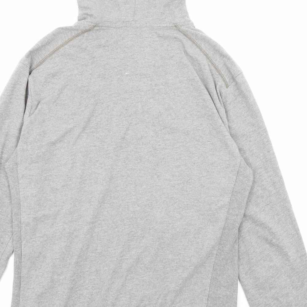 O Club Womens Grey Cotton Full Zip Hoodie Size L Zip