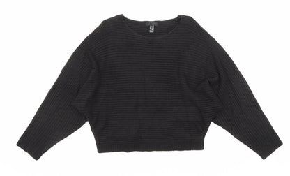 New Look Womens Black Round Neck Acrylic Pullover Jumper Size S
