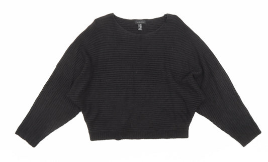 New Look Womens Black Round Neck Acrylic Pullover Jumper Size S