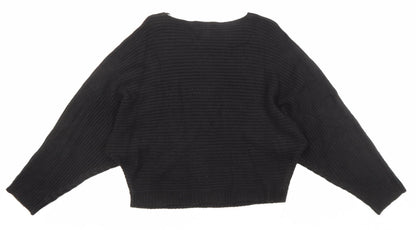New Look Womens Black Round Neck Acrylic Pullover Jumper Size S
