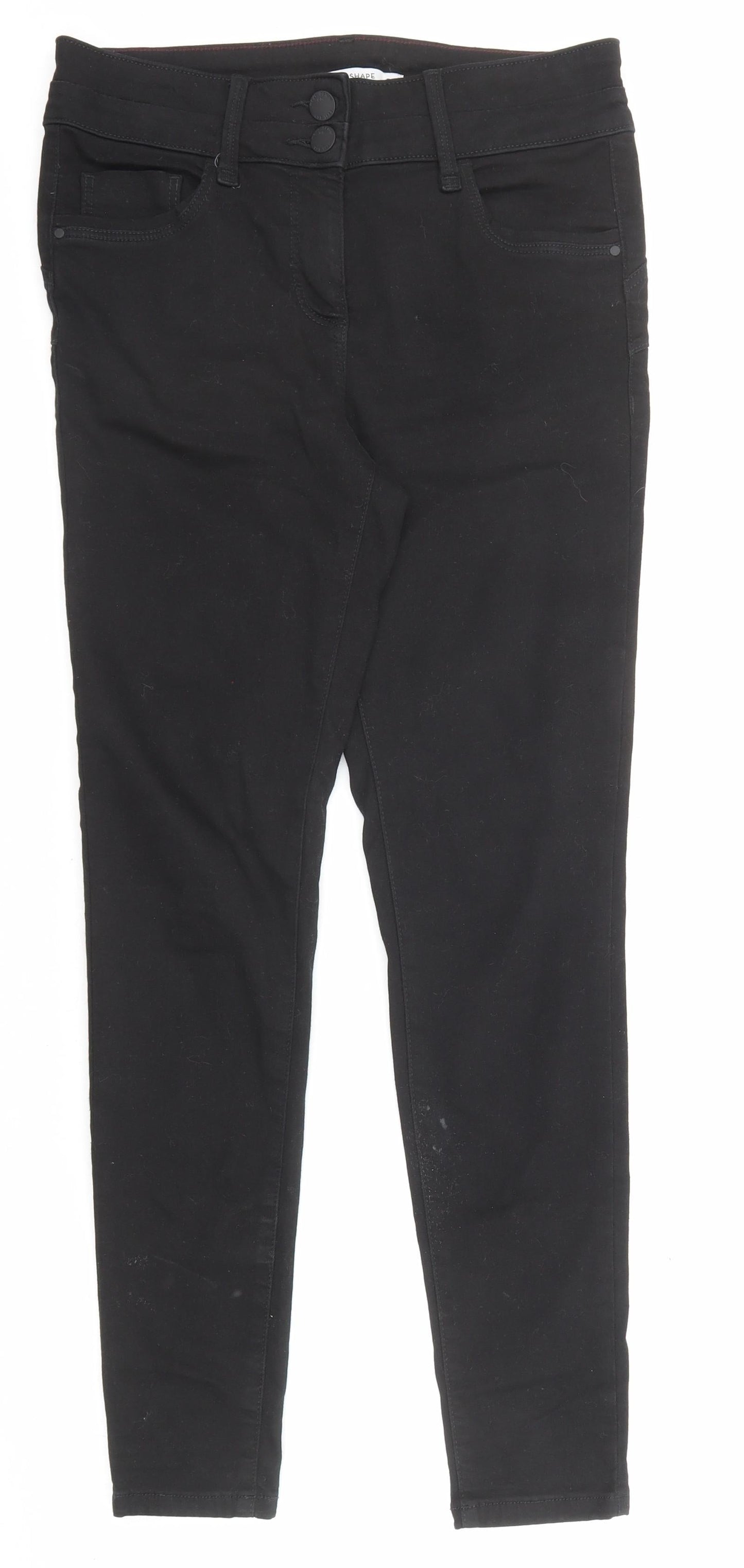 NEXT Womens Black Cotton Skinny Jeans Size 30 in L29 in Slim Zip