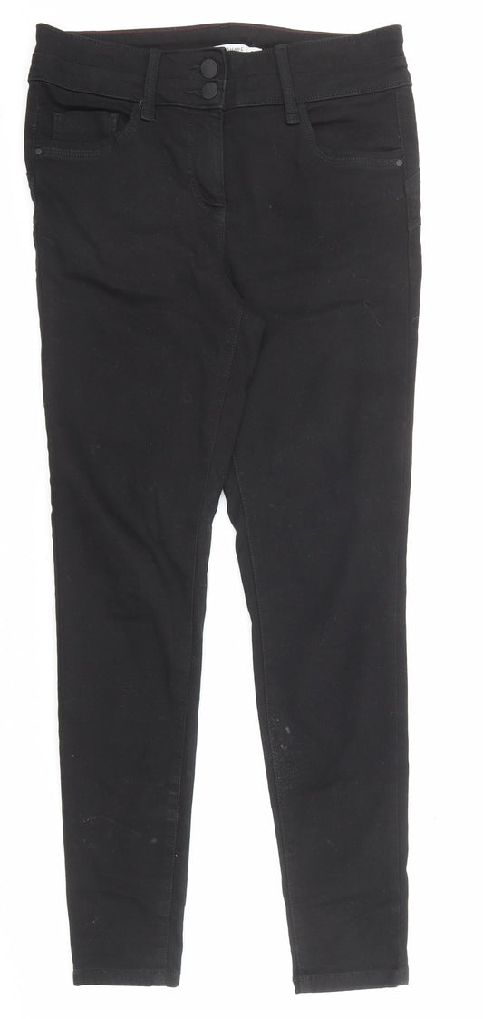 NEXT Womens Black Cotton Skinny Jeans Size 30 in L29 in Slim Zip