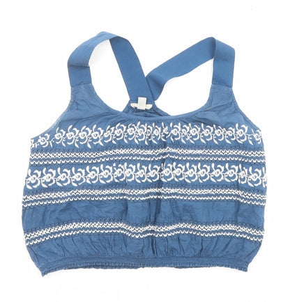Womens UK Size S Ecote Blue Cropped Tank