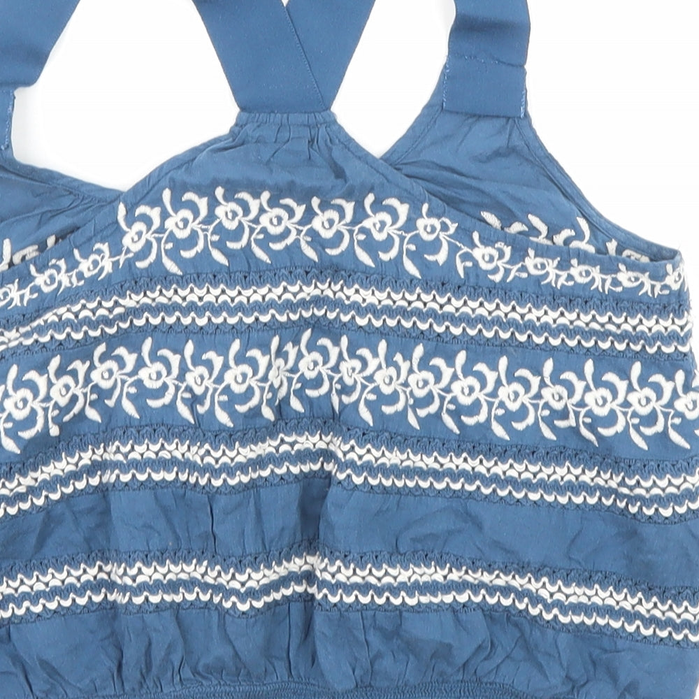 Womens UK Size S Ecote Blue Cropped Tank