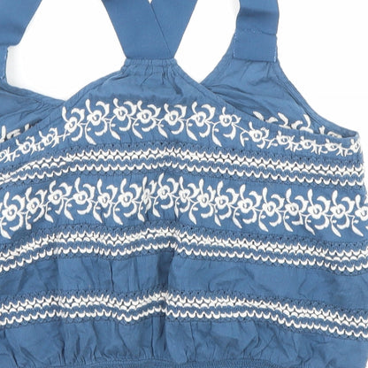 Womens UK Size S Ecote Blue Cropped Tank