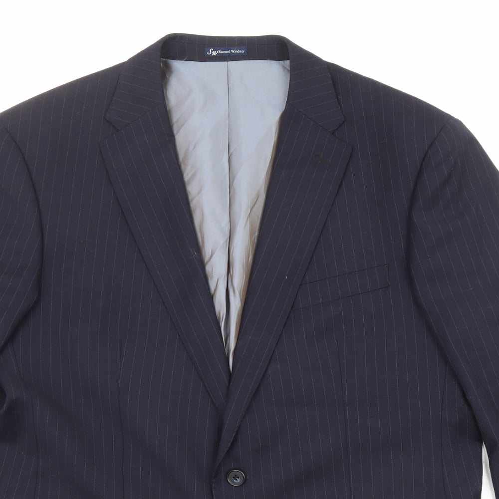 Mens UK Size 42 Samuel Windsor Regular Blue Suit Jacket