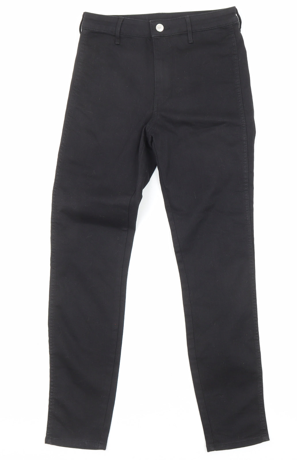 Womens UK Size 27 in H&M Regular Fit Straight Black Jeans