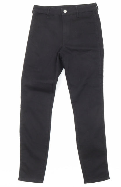 Womens UK Size 27 in H&M Regular Fit Straight Black Jeans