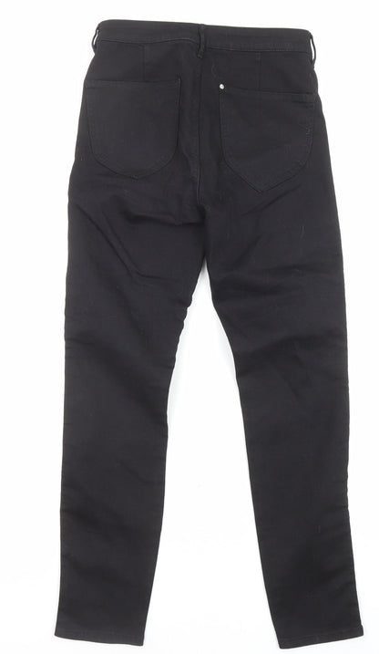 Womens UK Size 27 in H&M Regular Fit Straight Black Jeans
