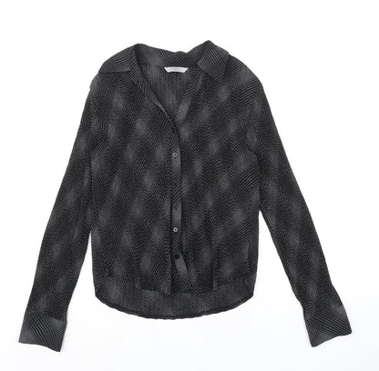 Womens UK Size 12 Marks and Spencer Black Basic Button-Up