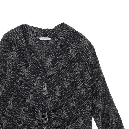 Womens UK Size 12 Marks and Spencer Black Basic Button-Up