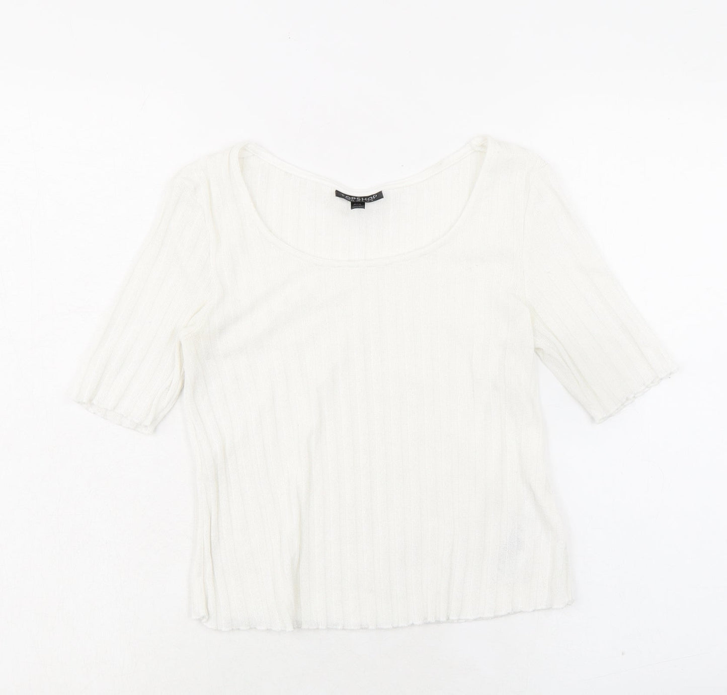 Womens UK Size 8 Topshop White Basic T-Shirt