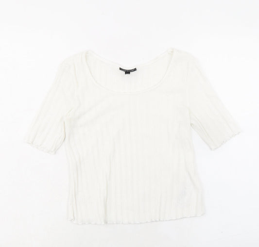 Womens UK Size 8 Topshop White Basic T-Shirt