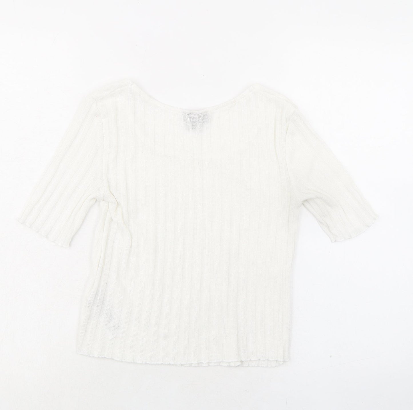 Womens UK Size 8 Topshop White Basic T-Shirt