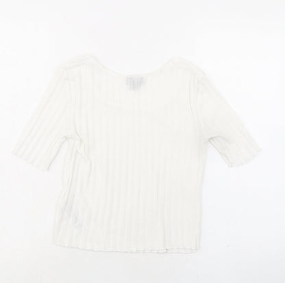 Womens UK Size 8 Topshop White Basic T-Shirt