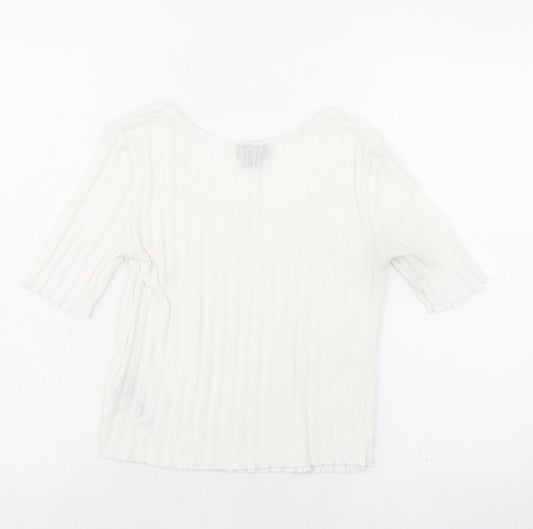 Womens UK Size 8 Topshop White Basic T-Shirt