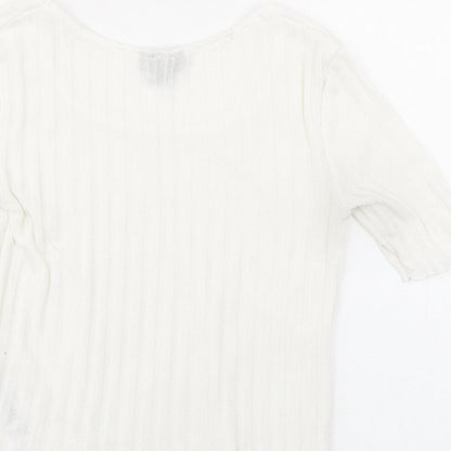 Womens UK Size 8 Topshop White Basic T-Shirt
