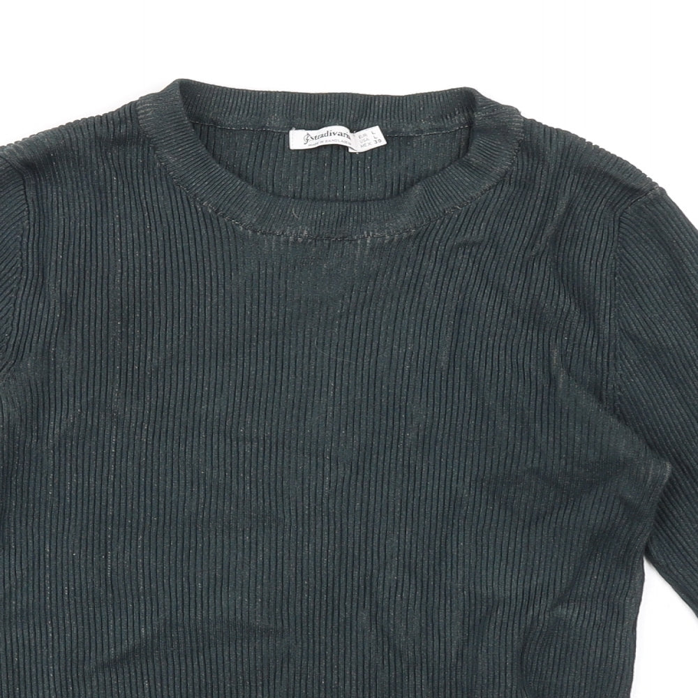 Womens UK Size L Stradivarius Green Pullover Jumper