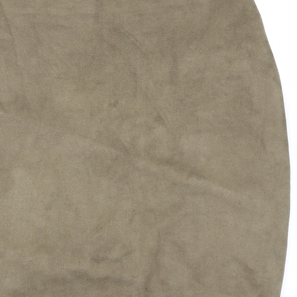 Missguided Womens Green Polyester A-Line Skirt Size 8 Zip