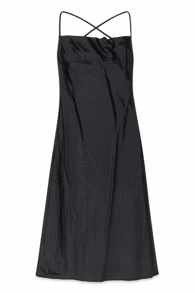 Divided by H&M Womens Black Polyester Slip Dress Size 8 Cowl Neck Pullover - Open Back