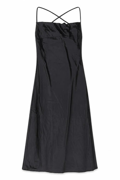 Divided by H&M Womens Black Polyester Slip Dress Size 8 Cowl Neck Pullover - Open Back