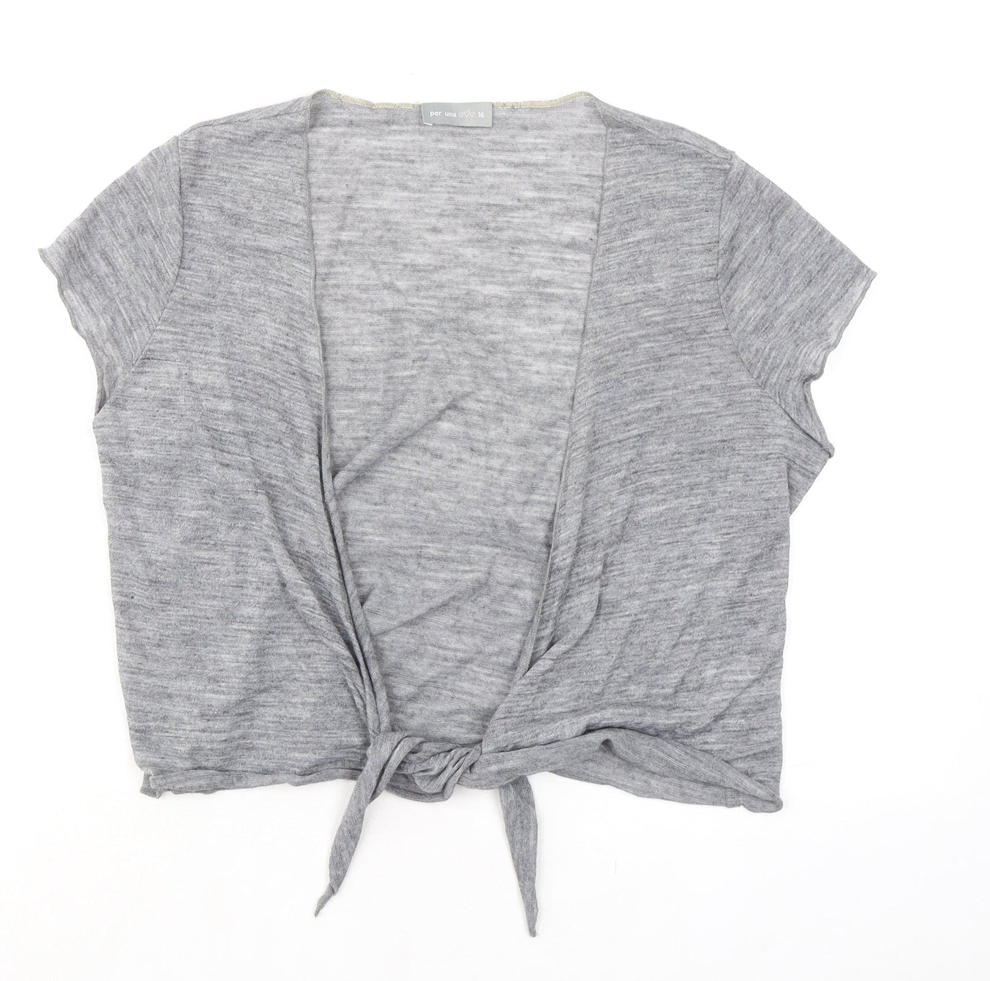Womens UK Size 16 Per Una Grey Basic Blouse