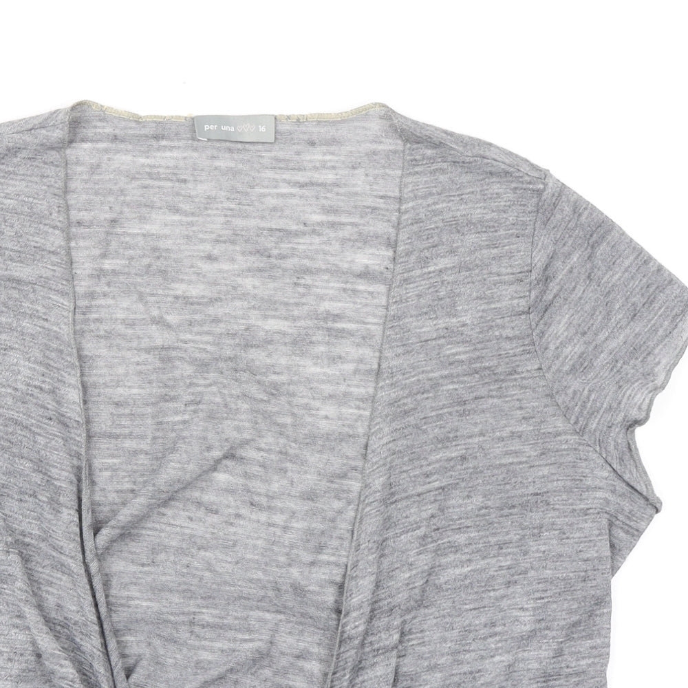 Womens UK Size 16 Per Una Grey Basic Blouse