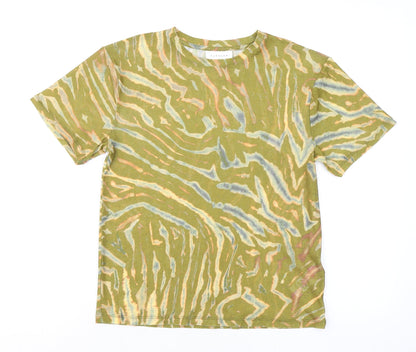 Womens UK Size 6 Topshop Green Basic T-Shirt