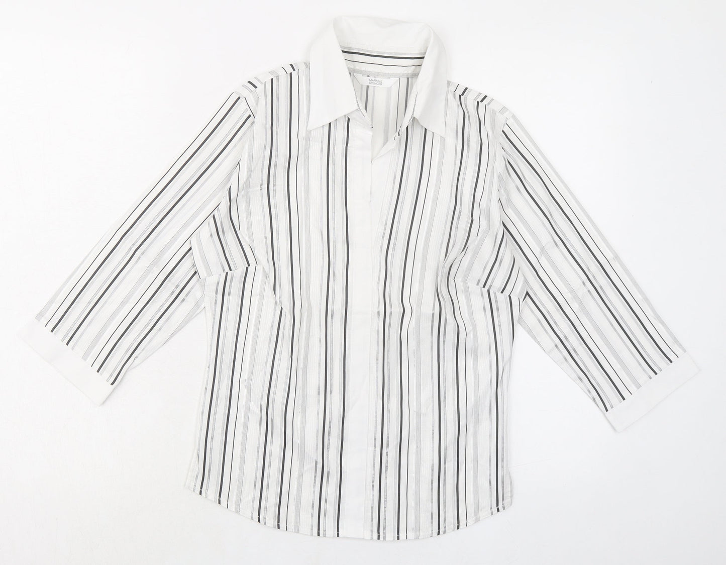 Womens UK Size 6 Marks and Spencer White Basic Blouse