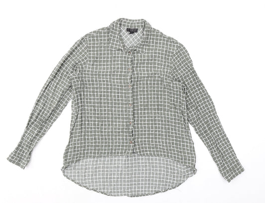 Womens UK Size 8 Topshop Green Basic Button-Up