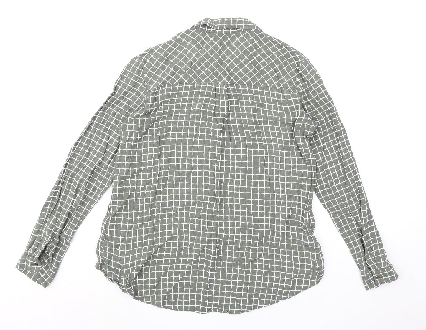 Womens UK Size 8 Topshop Green Basic Button-Up