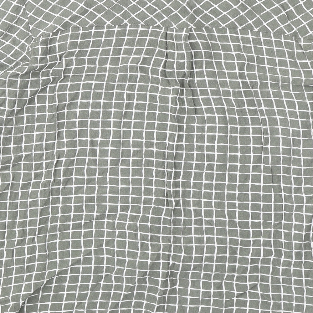 Womens UK Size 8 Topshop Green Basic Button-Up
