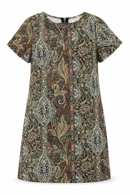 Glamorous Womens Multicoloured Geometric Polyester A-Line Size S Round Neck Zip