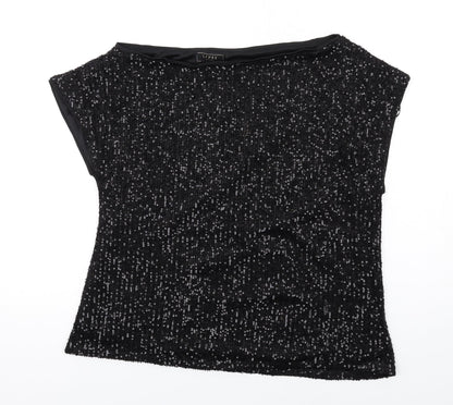Womens UK Size 14 Lipsy Black Basic Blouse