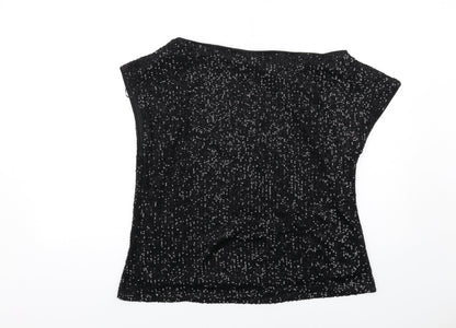 Womens UK Size 14 Lipsy Black Basic Blouse