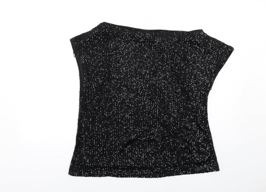 Womens UK Size 14 Lipsy Black Basic Blouse